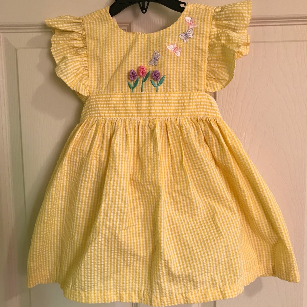 Seersucker dress/ bloomer set